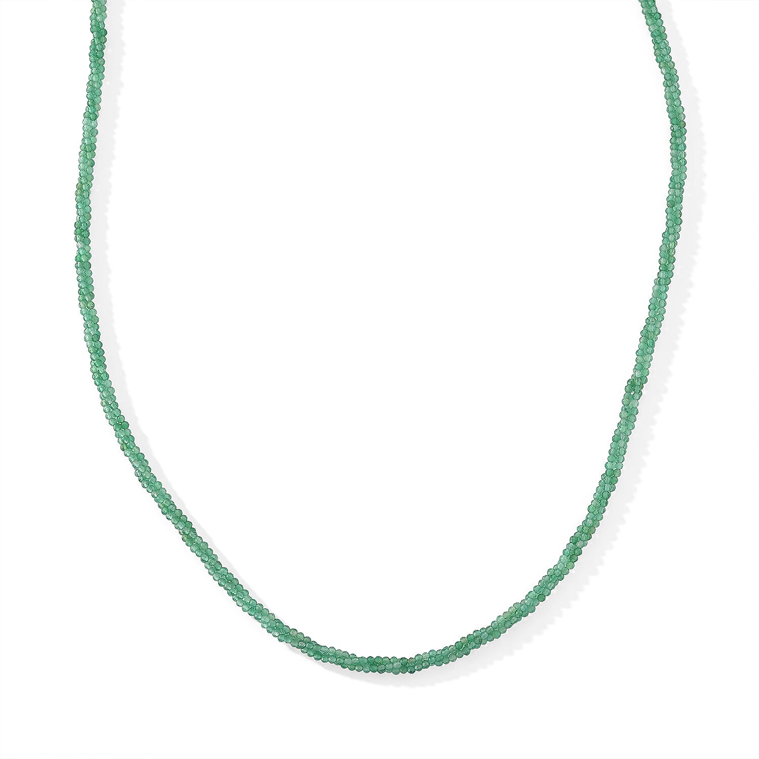 Verde Onyx 38.00 ctw Beaded Necklace (20-22 Inches) in Stainless Steel