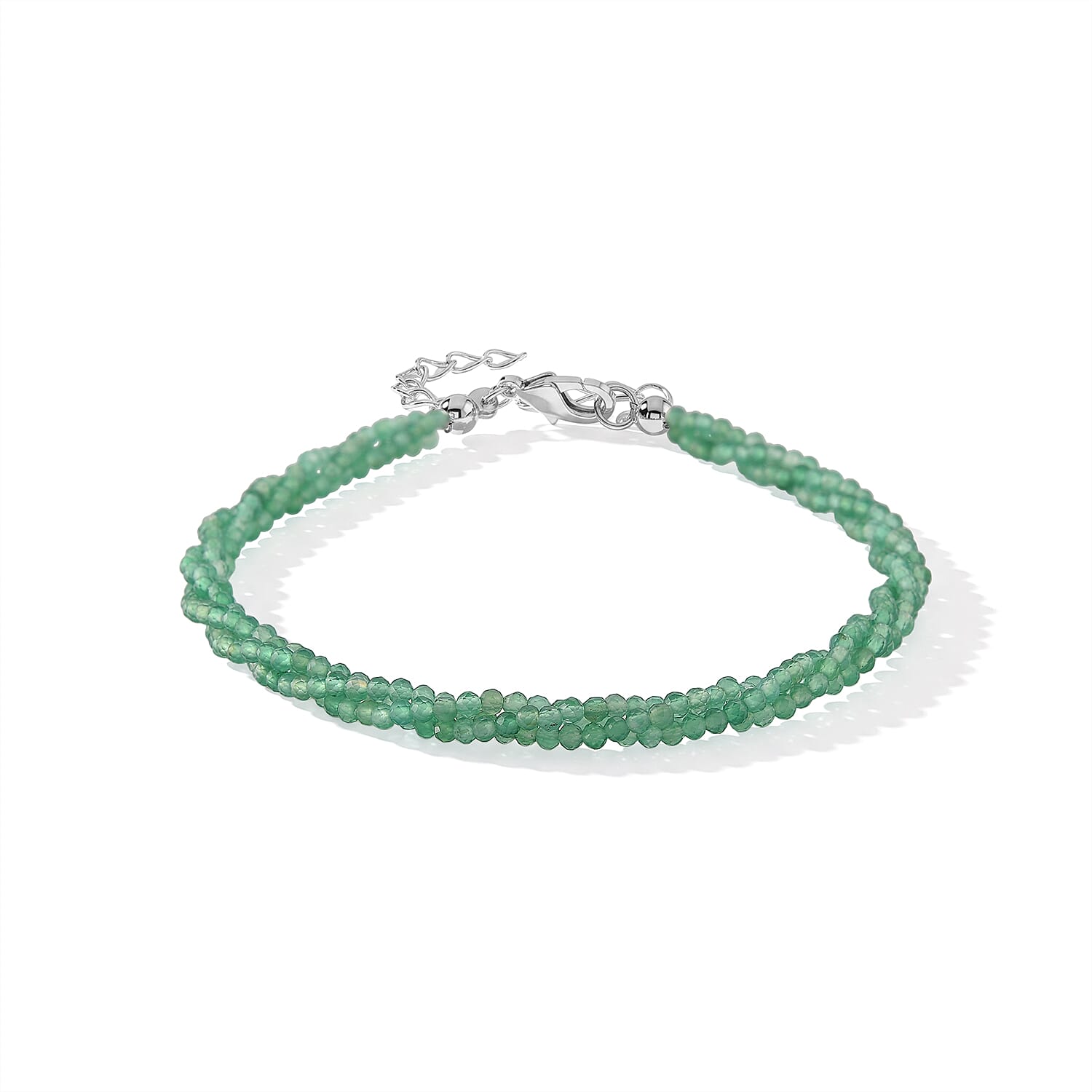Verde Onyx 13.00 ctw Beaded Bracelet (7-9In) in Stainless Steel