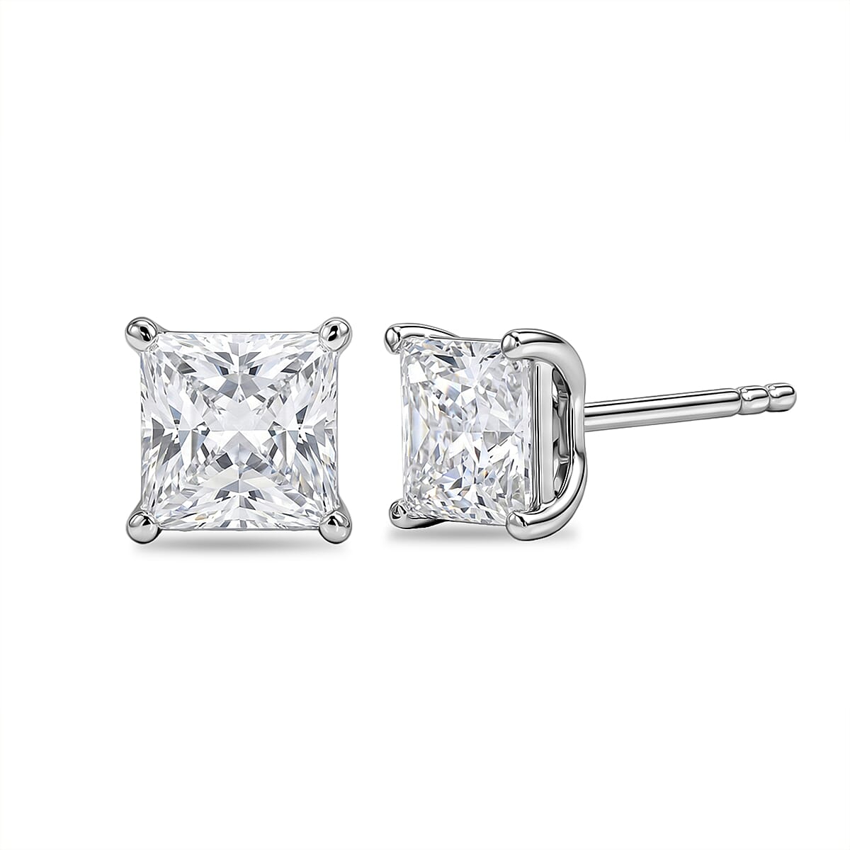 D'Joy Moissanite 1.35 ctw Stud Earrings in Sterling Silver