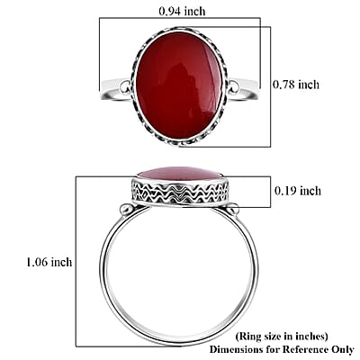 Bali Legacy Red Coral Ring in Sterling Silver (Size 11)