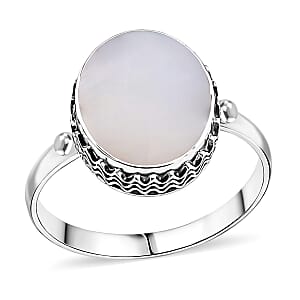Bali Legacy Mother of Pearl Ring in Sterling Silver (Size 6.0)