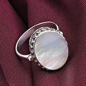 Bali Legacy Mother of Pearl Ring in Sterling Silver (Size 6.0)