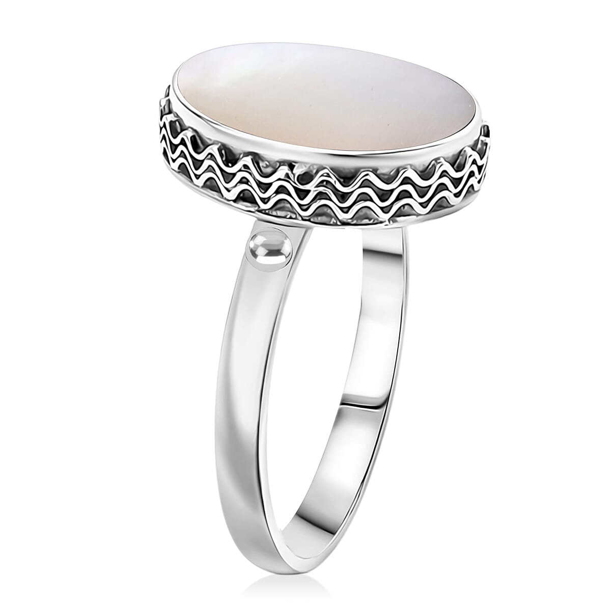Bali Legacy Mother of Pearl Ring in Sterling Silver (Size 6.0) image number 3