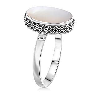 Bali Legacy Mother of Pearl Ring in Sterling Silver (Size 6.0)