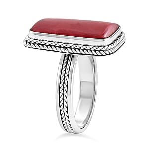 Bali Legacy Red Coral Ring in Sterling Silver (Size 8)