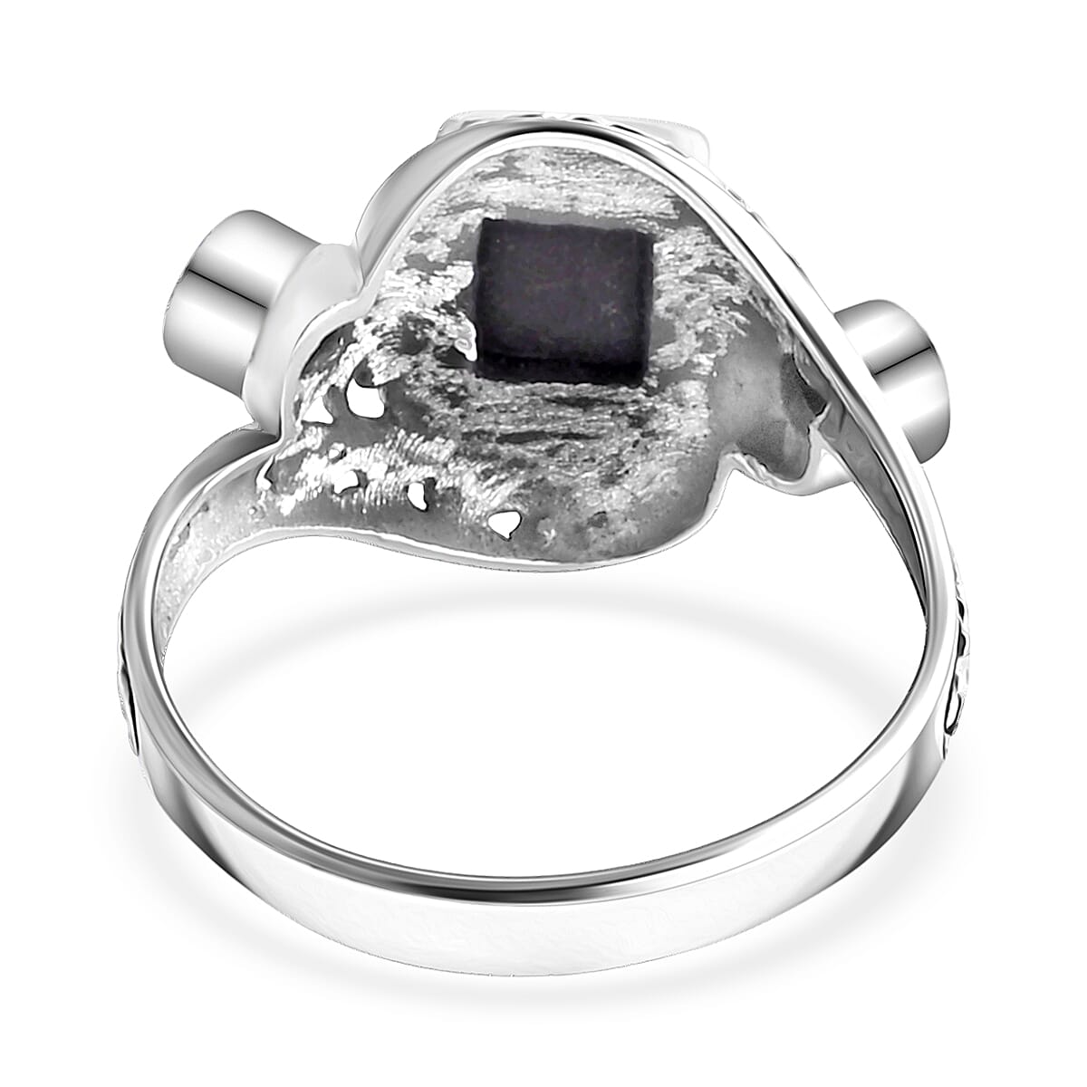 Bali Legacy Canadian Ammolite and Chrome Diopside 0.70 ctw Ring in Sterling Silver (Size 7.0)