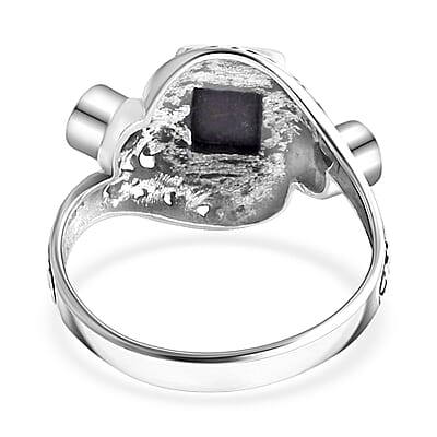 Bali Legacy Canadian Ammolite and Chrome Diopside 0.70 ctw Ring in Sterling Silver (Size 9.0)
