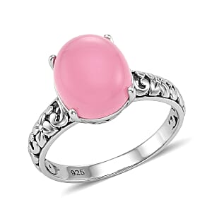 Bali Legacy Pink Jade 5.00 ctw Ring in Sterling Silver (Size 9.0)