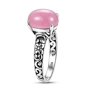 Bali Legacy Pink Jade 5.00 ctw Ring in Sterling Silver (Size 9.0)