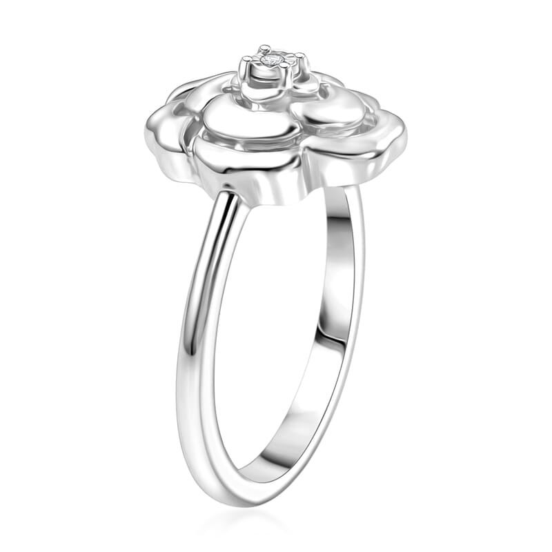 D'Joy Diamond Accent Ring in Platinum Over Sterling Silver (Size  6.0)