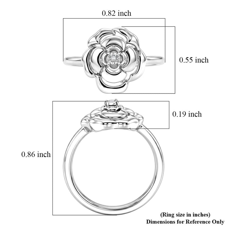 D'Joy Diamond Accent Ring in Platinum Over Sterling Silver (Size  6.0)