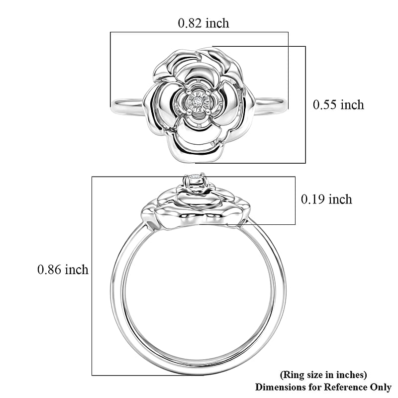 D'Joy Diamond Accent Ring in Platinum Over Sterling Silver (Size  6.0)