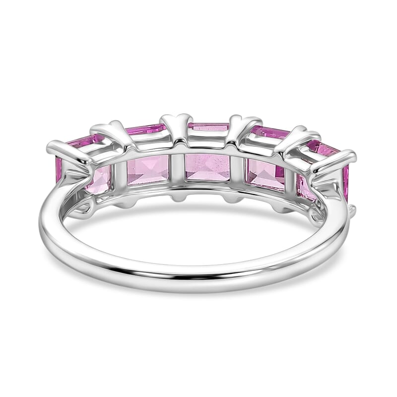 D'Joy Lab Created Pink Sapphire 2.50 ctw Ring in Platinum Over Sterling Silver (Size 7.0)