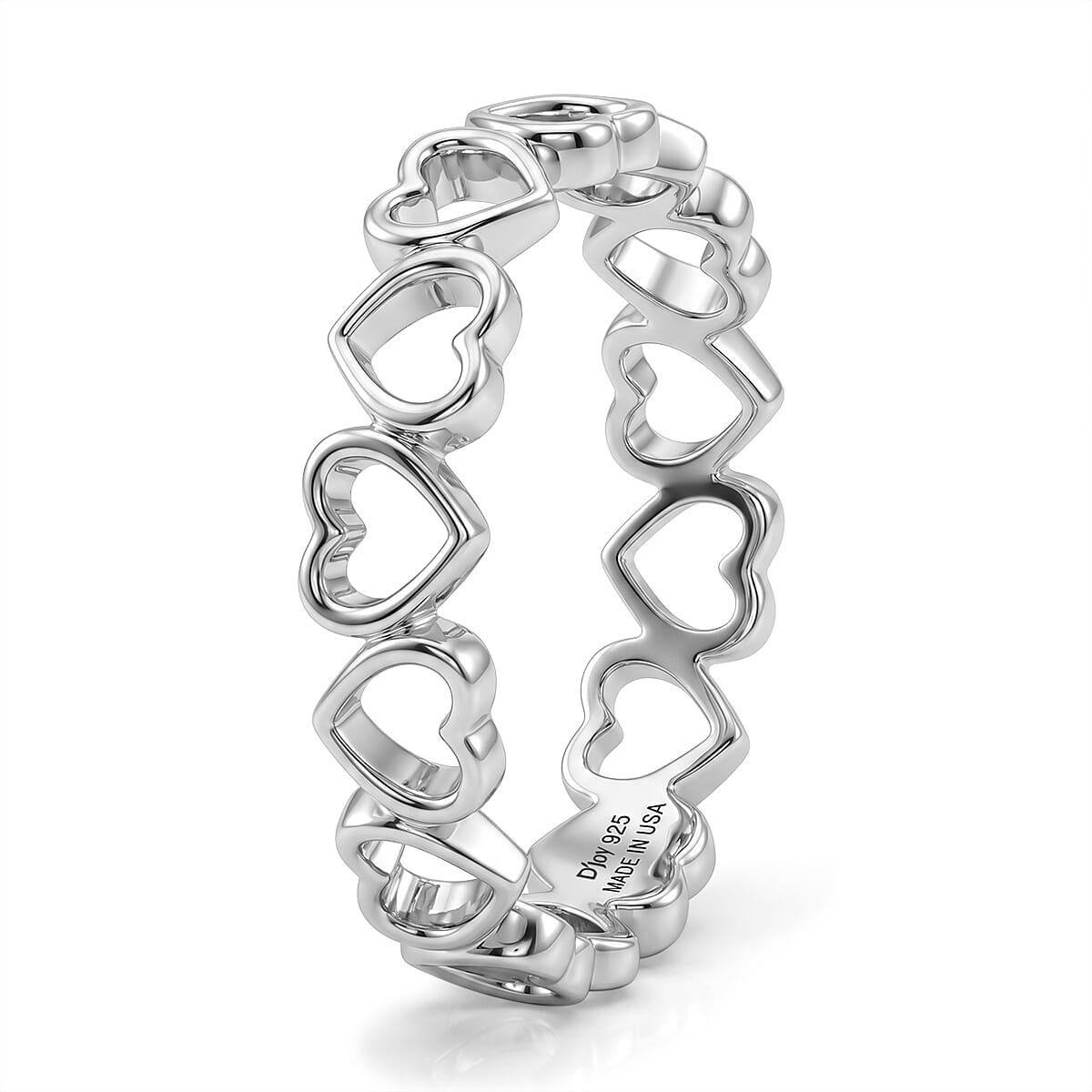 D'Joy Heart Ring in Sterling Silver (Size 6.0) 1.40 Grams
