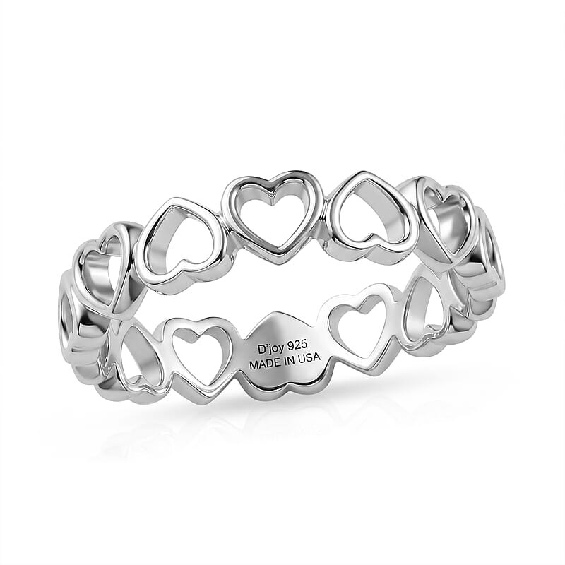 D'Joy Heart Ring in Sterling Silver (Size 7.0) 1.40 Grams