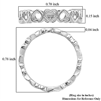 D'Joy Heart Ring in Sterling Silver (Size 7.0) 1.40 Grams