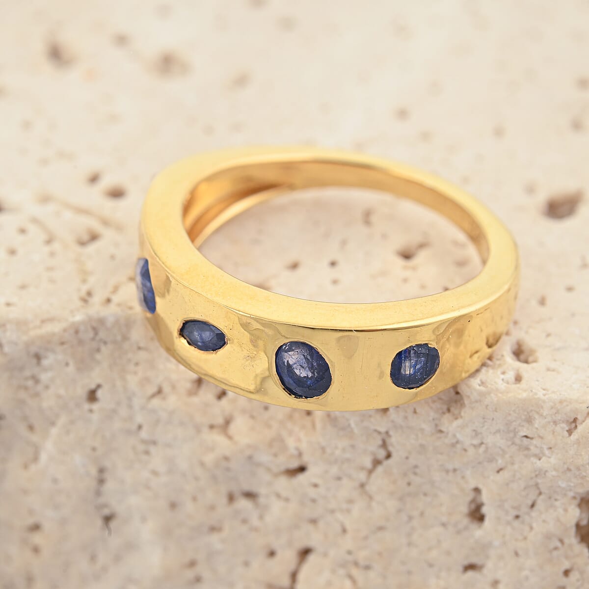 D'Joy Masoala Sapphire (D) Band Ring in 18K YG Over Sterling Silver (Size 6.0) 1.10 ctw image number 1