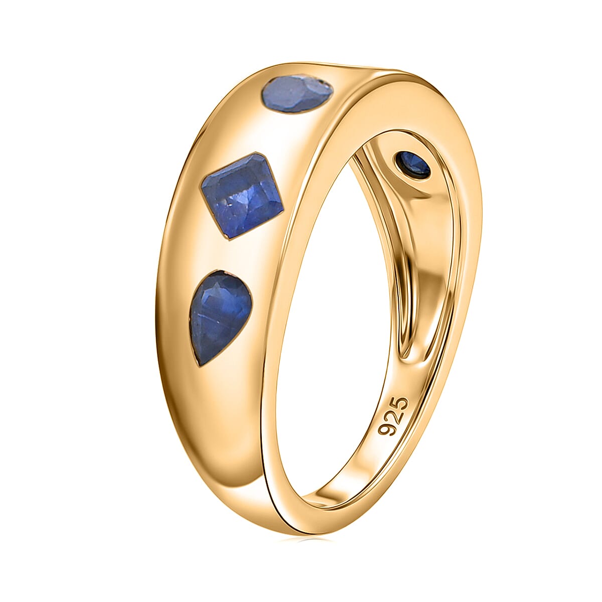 D'Joy Masoala Sapphire (D) Band Ring in 18K YG Over Sterling Silver (Size 6.0) 1.10 ctw image number 3