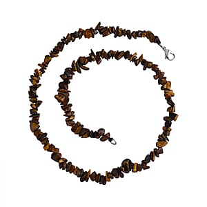 Bali Legacy Tiger's Eye 196.00 ctw Beaded Necklace in Stainless Steel 20 Inches