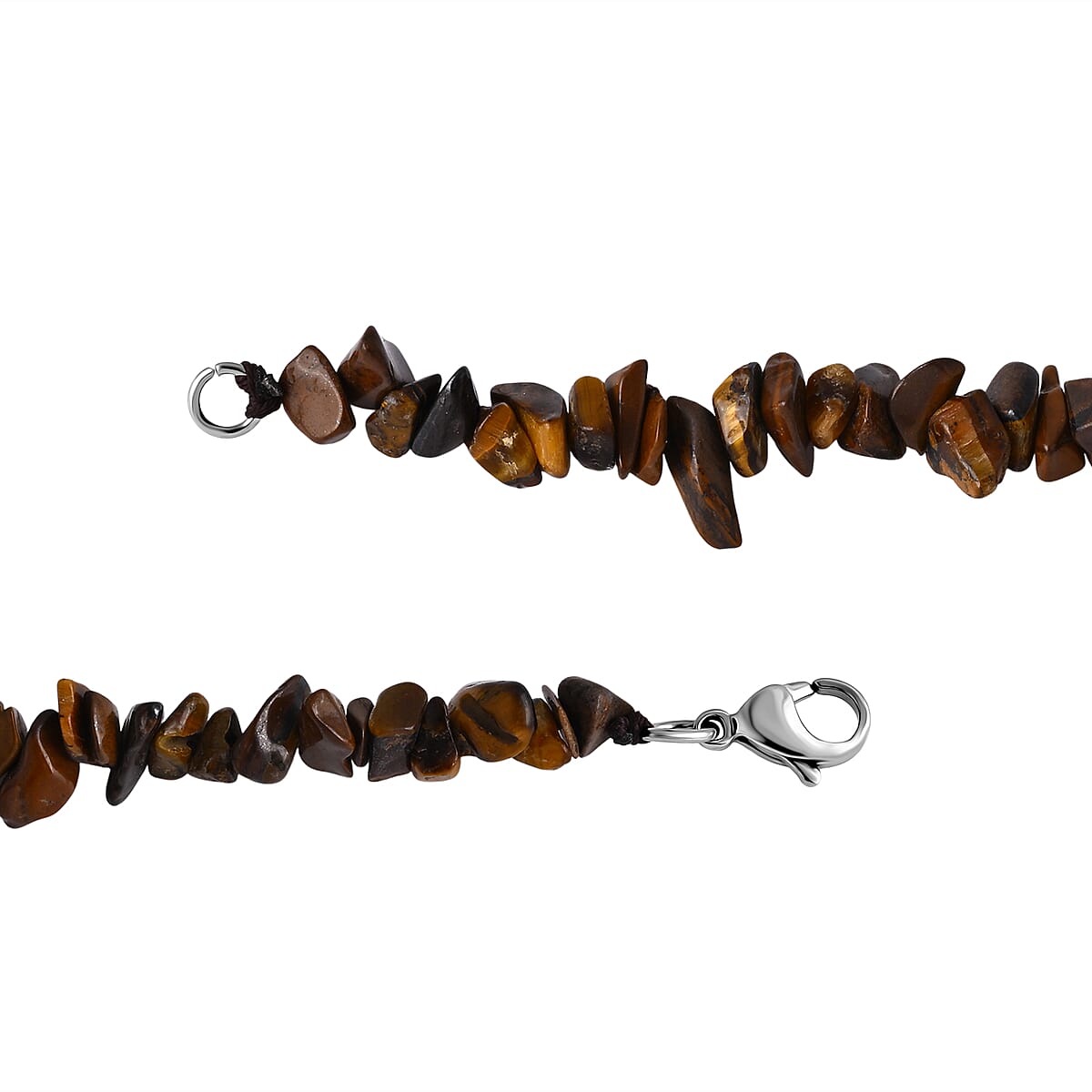 Bali Legacy Tiger's Eye 196.00 ctw Beaded Necklace in Stainless Steel 20 Inches image number 4