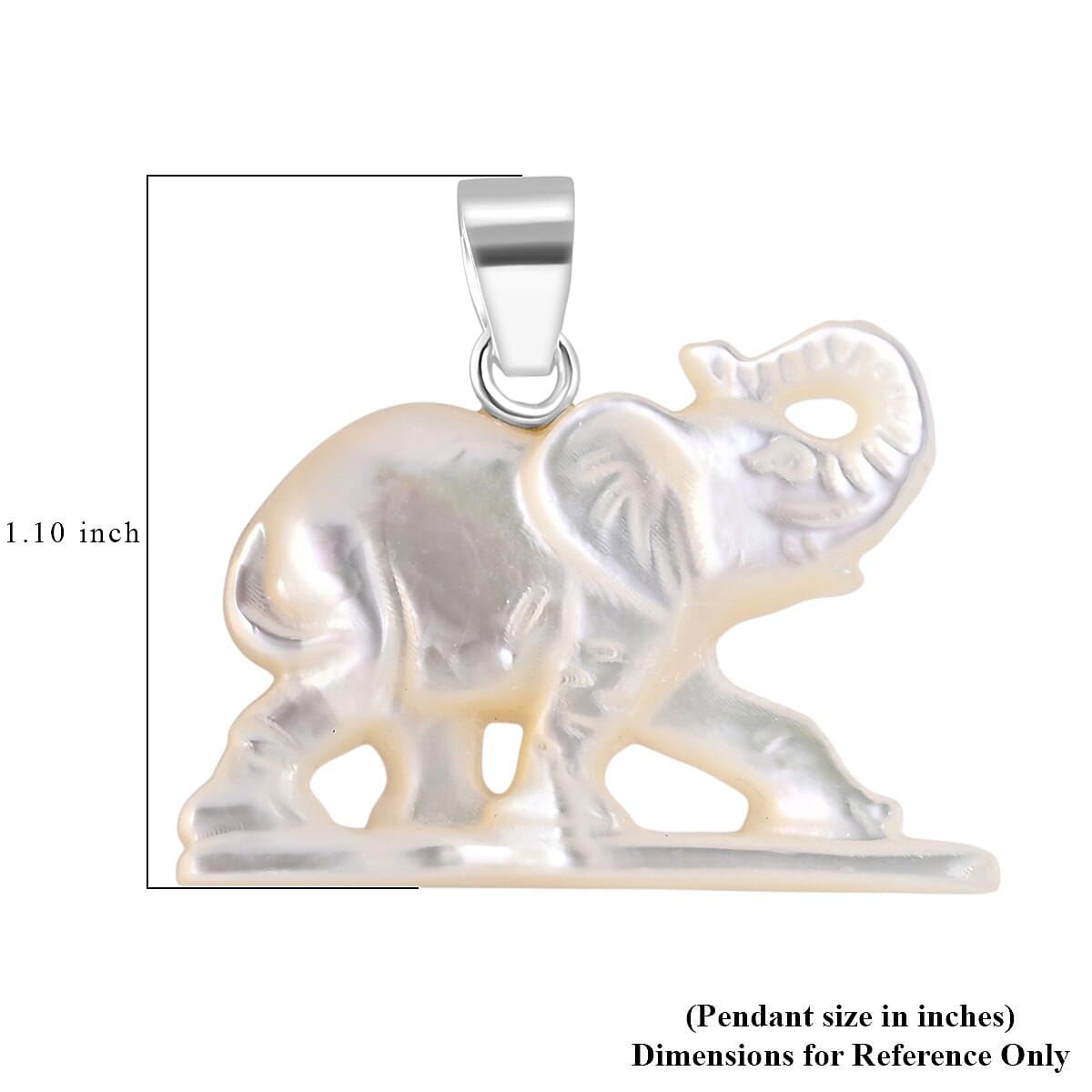 Bali Goddess Carved Bone Elephant Pendant without Chain in Sterling Silver image number 5