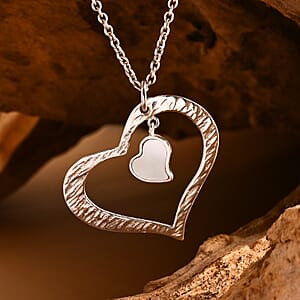 Bali Legacy Mother Of Pearl Heart Pendant without Chain in Sterling Silver