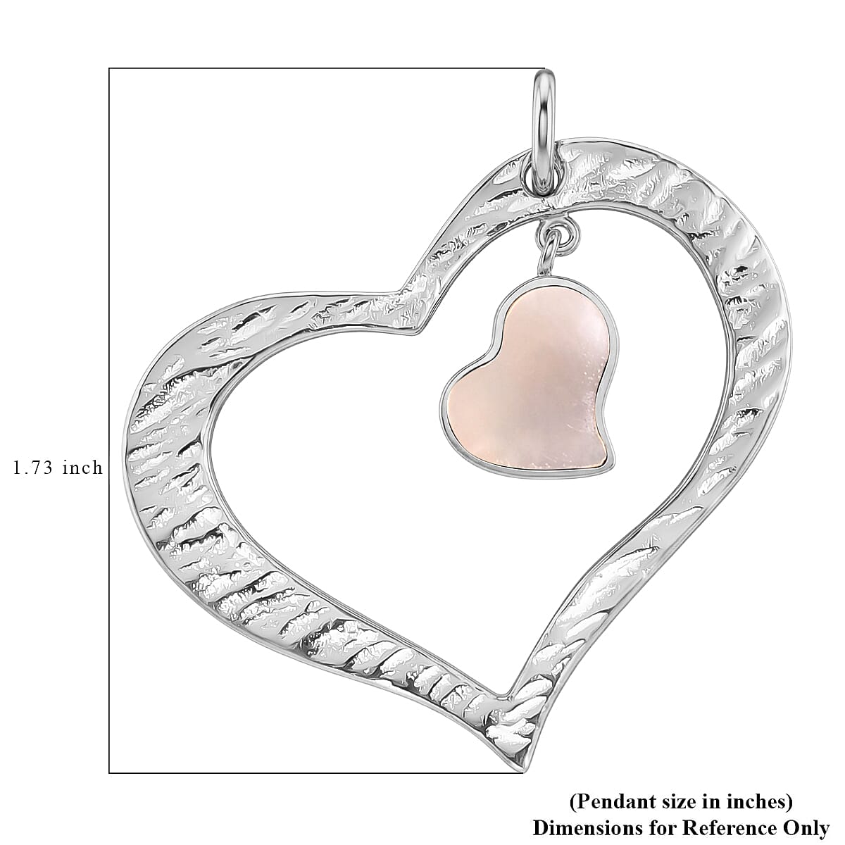 Bali Legacy Mother Of Pearl Heart Pendant without Chain in Sterling Silver image number 4