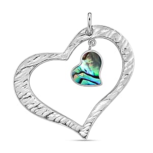 Bali Legacy Abalone Shell Heart Pendant without Chain in Sterling Silver