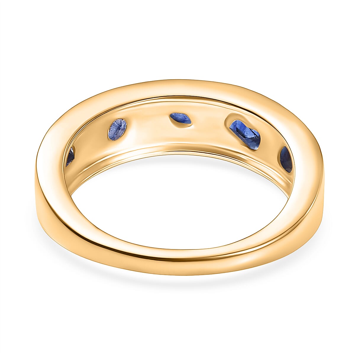 D'Joy Masoala Sapphire (D) 1.10 ctw Band Ring in 18K Yellow Gold Over Sterling Silver (Size 7.0) image number 4