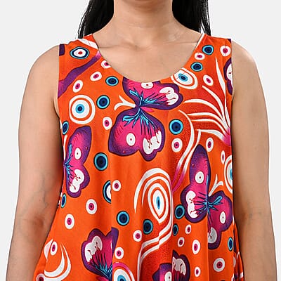 La Marey Orange and Pink Butterfly Umbrella Dress - One Size Fits Most