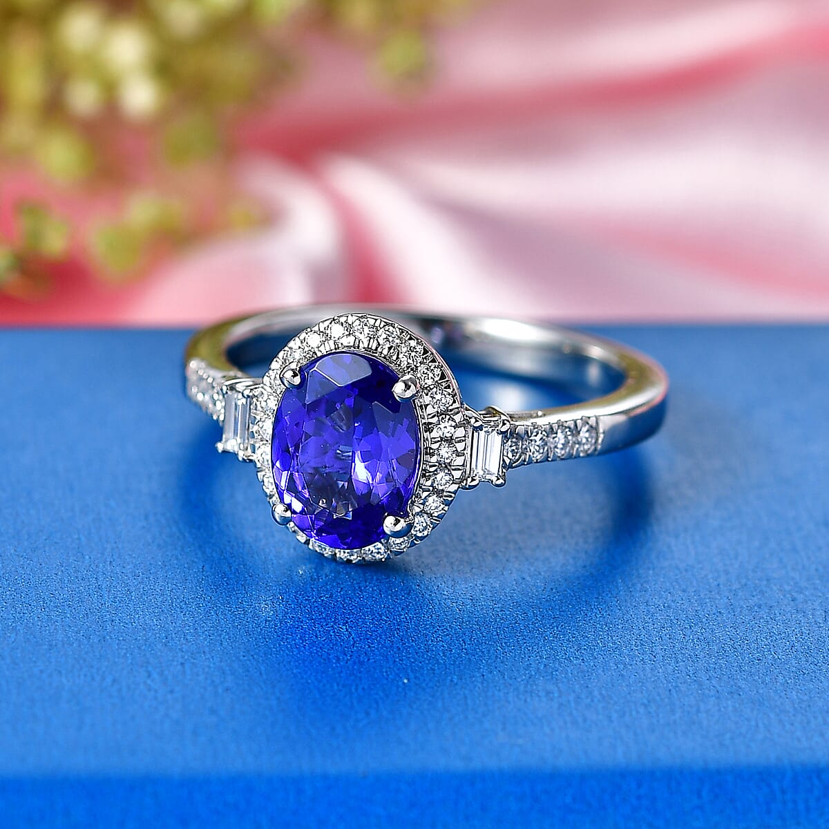 Rhapsody 950 Platinum AAAA Tanzanite, Diamond (E-F, VS) Ring (Size 6.0) 1.85 ctw image number 1