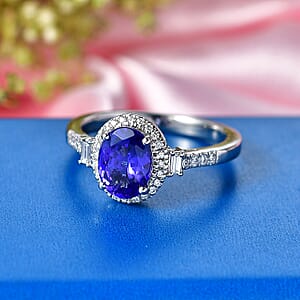 Rhapsody 950 Platinum AAAA Tanzanite, Diamond (E-F, VS) Ring (Size 6.0) 1.85 ctw