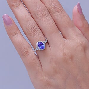 Rhapsody 950 Platinum AAAA Tanzanite, Diamond (E-F, VS) Ring (Size 6.0) 1.85 ctw