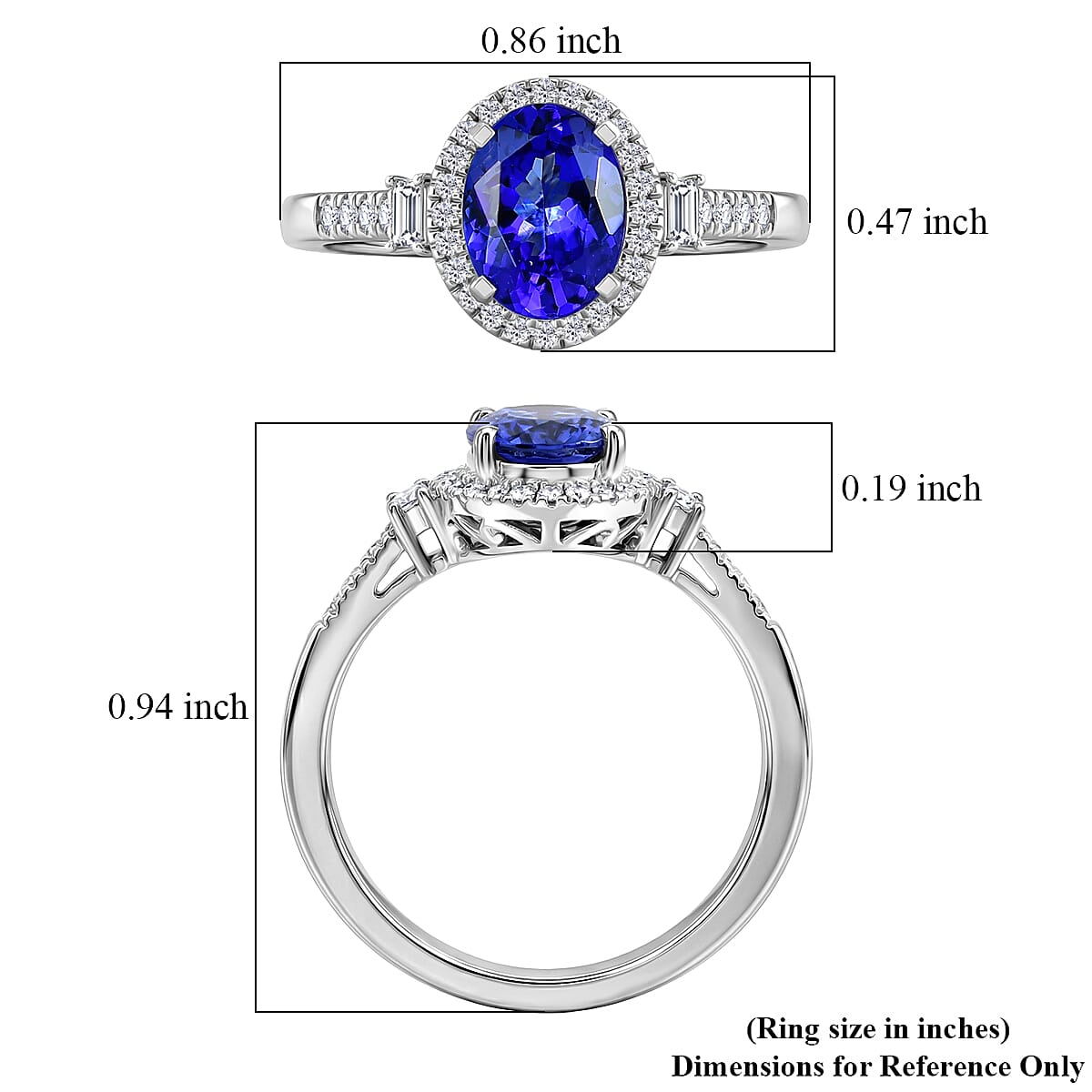 Rhapsody 950 Platinum AAAA Tanzanite, Diamond (E-F, VS) Ring (Size 6.0) 1.85 ctw image number 5