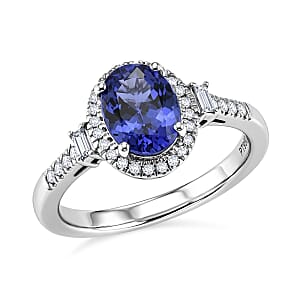 Rhapsody AAAA Tanzanite and Diamond E-F VS 1.85 ctw Ring in 950 Platinum (Size 7.0) 5.27 Grams