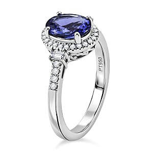 Rhapsody AAAA Tanzanite and Diamond E-F VS 1.85 ctw Ring in 950 Platinum (Size 7.0) 5.27 Grams