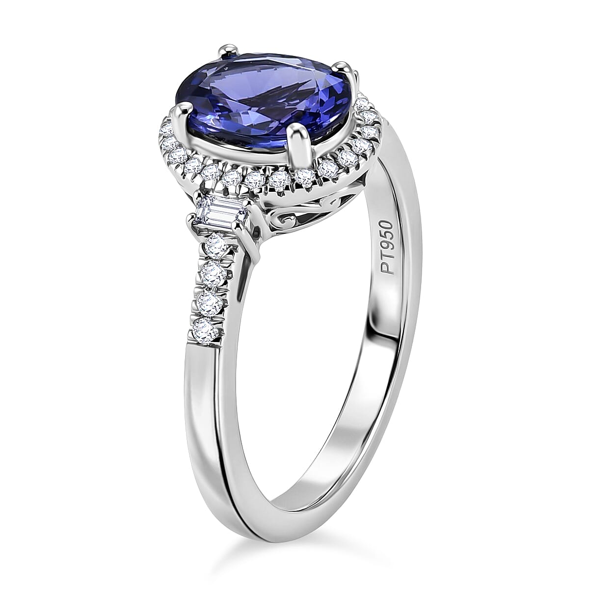 Rhapsody 950 Platinum AAAA Tanzanite, Diamond (E-F, VS) Ring (Size 8.0) 1.85 ctw image number 3