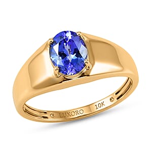 Luxoro Premium Tanzanite 1.60 ctw Men's Ring in 10K Yellow Gold (Size 10.0)