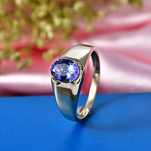 Luxoro Premium Tanzanite 1.60 ctw Men's Ring in 10K Yellow Gold (Size 10.0)