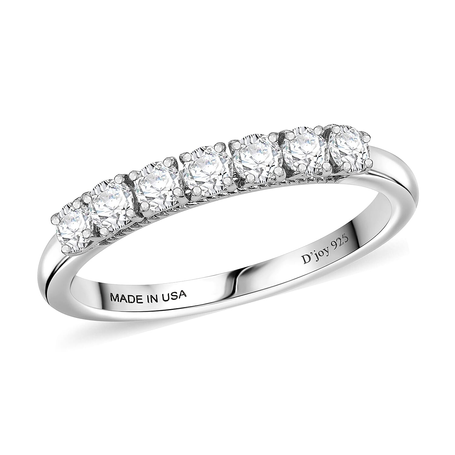Luxuriant Lab Grown Diamond G-H SI 0.50 ctw Half Eternity Band Ring in Rhodium Over Sterling Silver (Size 10.0)