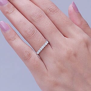 Luxuriant Lab Grown Diamond G-H SI 0.50 ctw Half Eternity Band Ring in Rhodium Over Sterling Silver (Size 10.0)