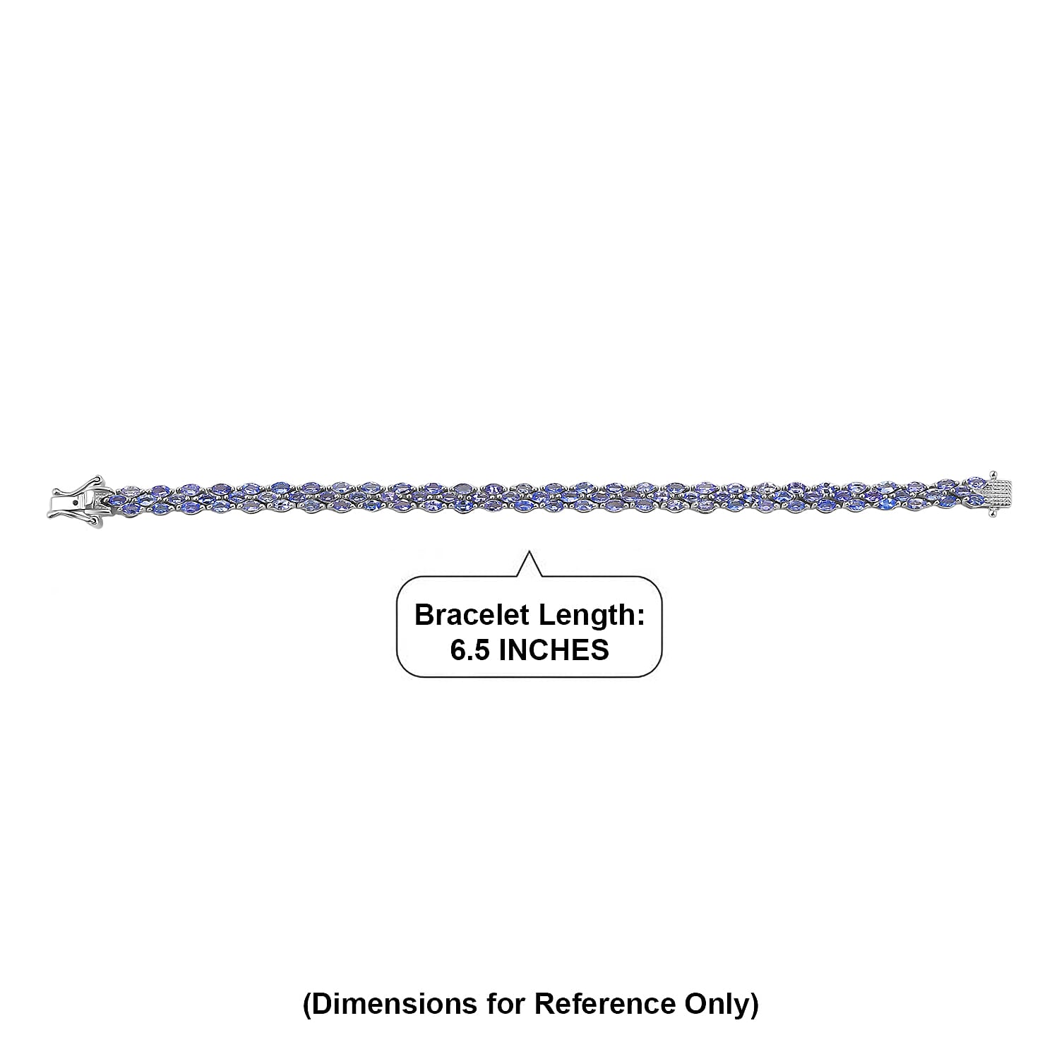 D'Joy Tanzanite 7.70 ctw Floral Garland Tennis Bracelet in Rhodium Over Sterling Silver (6.50 In)