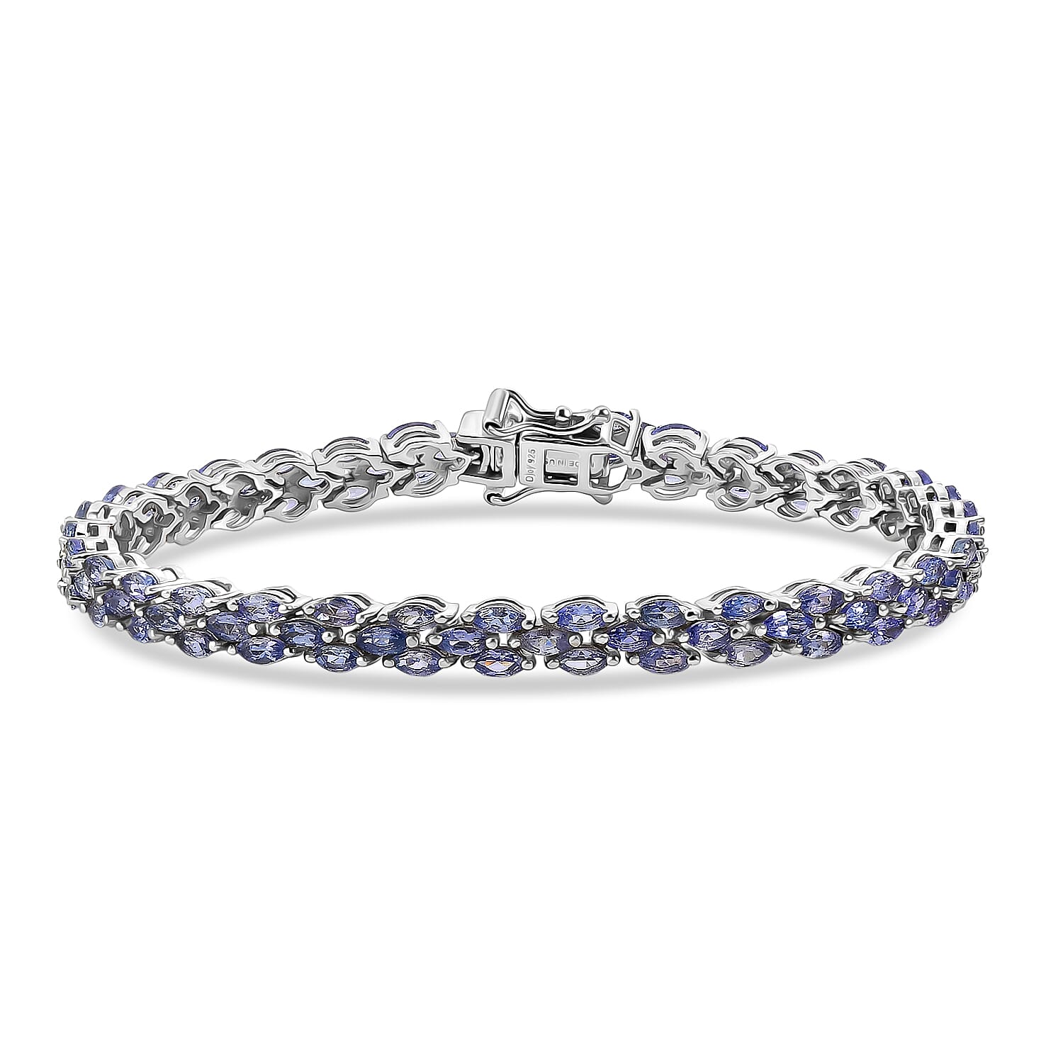 D'Joy Tanzanite Bracelet in Rhodium Over Sterling Silver (6.50 In) 7.70 ctw