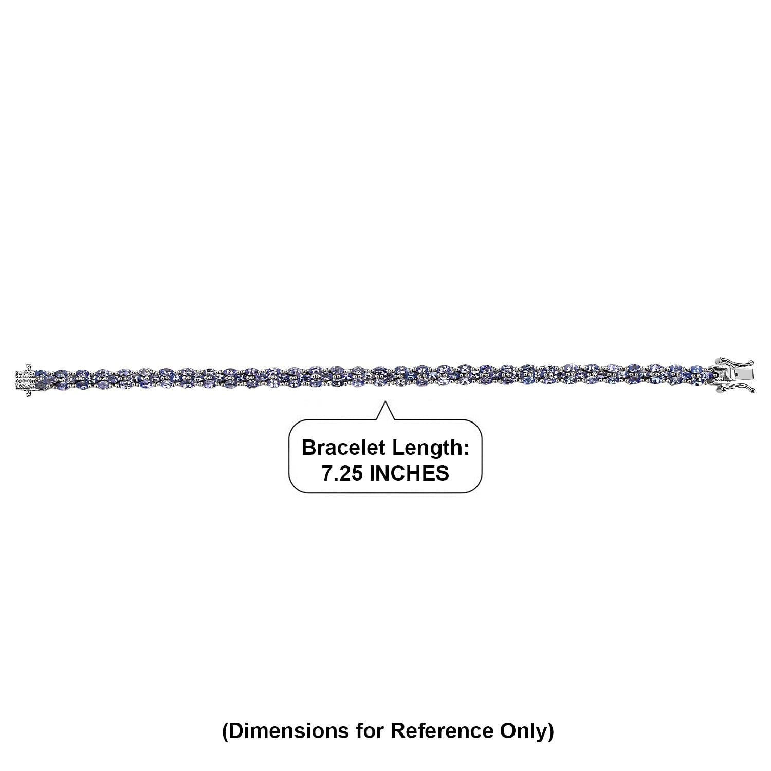 D'Joy Tanzanite 8.50 ctw Floral Garland Tennis Bracelet in Rhodium Over Sterling Silver (7.25 In)