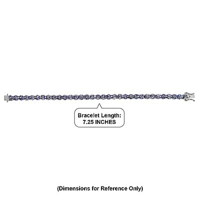 D'Joy Tanzanite 8.50 ctw Floral Garland Tennis Bracelet in Rhodium Over Sterling Silver (7.25 In)