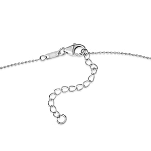 D'Joy Tanzanite and Moissanite 3.15 ctw Flowing Vine Neckalce in Rhodium Over Sterling Silver 18-20 Inches