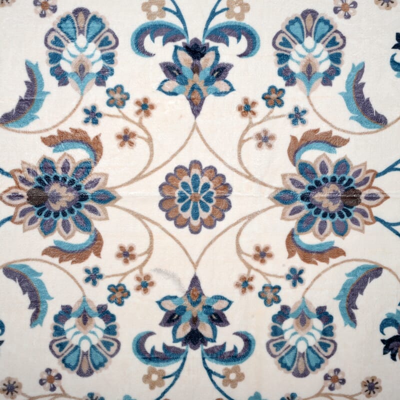 Livmore White & Teal Blue Pile Rug