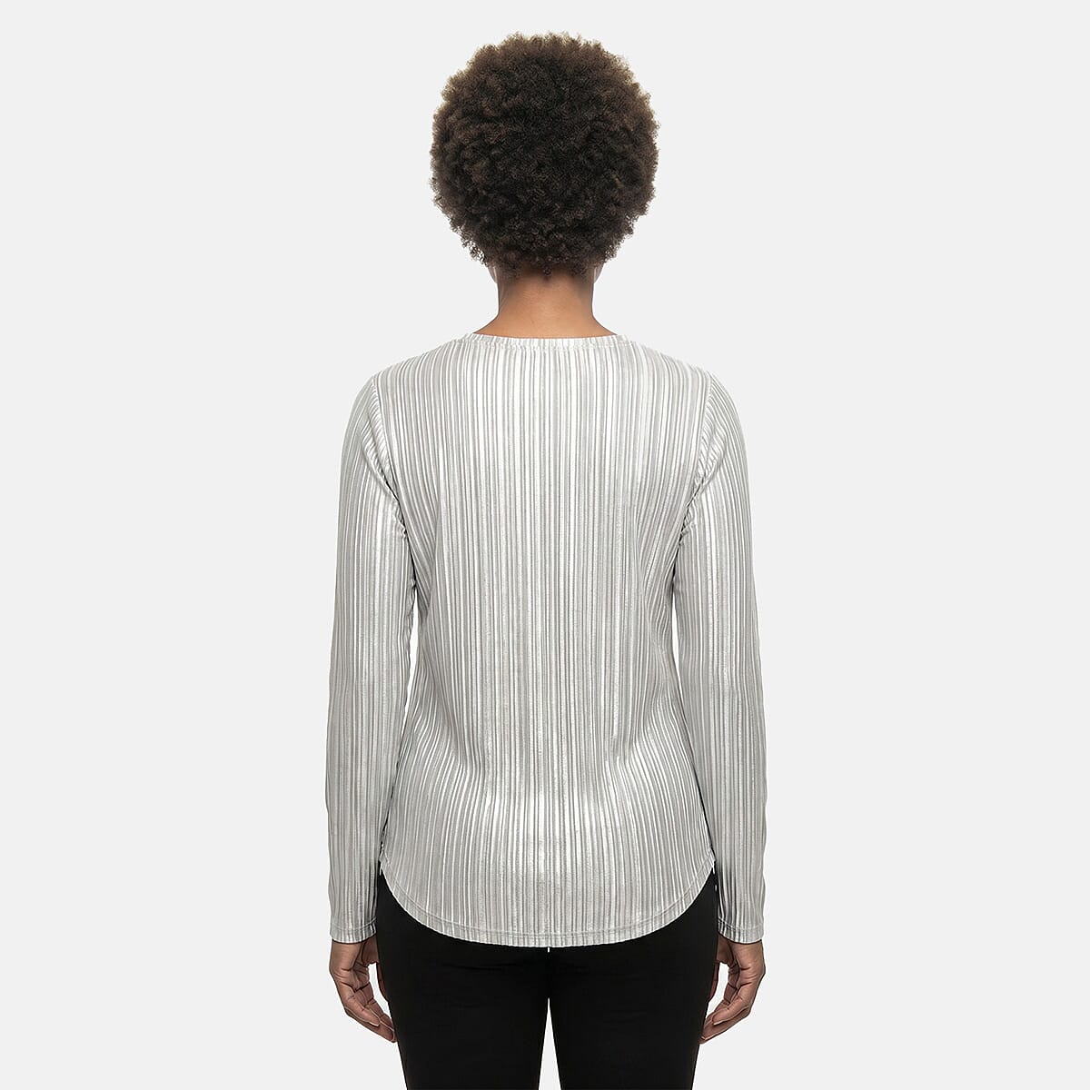 Absolute Angel Silver Crystal Pleat Satin Tunic 2X image number 2