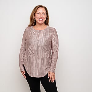 Absolute Angel Stone Crystal Pleat Satin Tunic M
