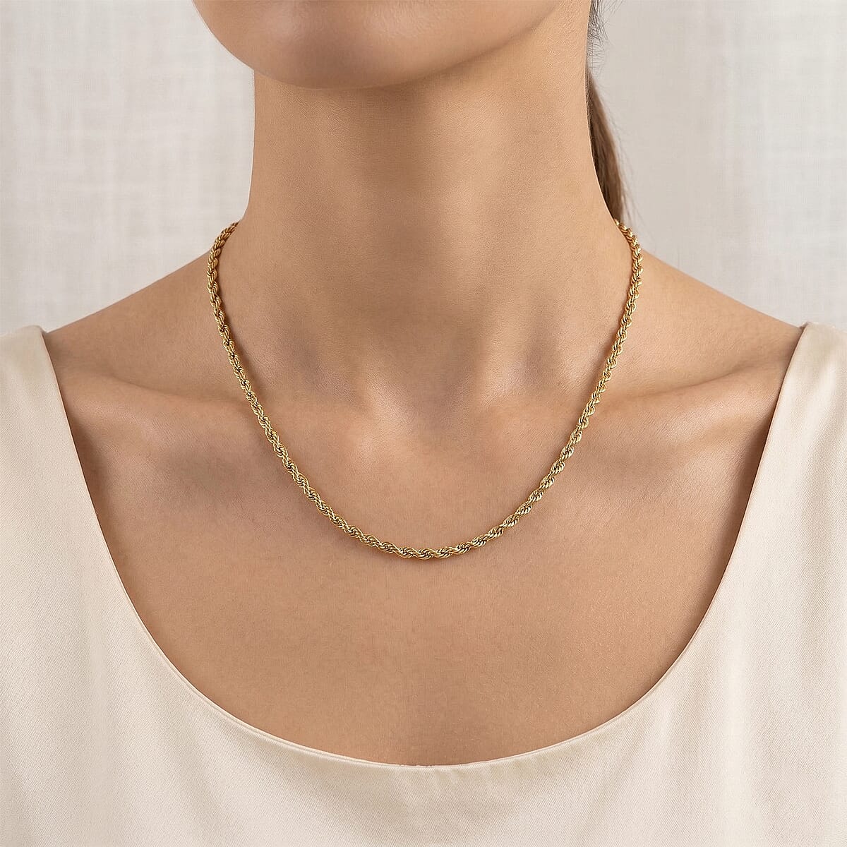 1.6mm Silk Rope Chain Necklace in 14K Yellow Gold (16 Inches) 1.22 Grams image number 2